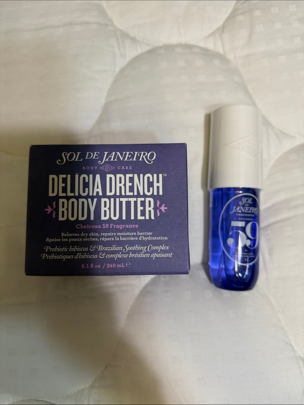 Sol de Janeiro Delícia Drench Body Butter with 59 Fragrance spray- Purple & Blue